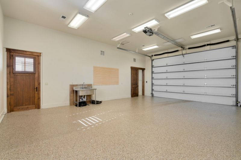 Nonslip floor on epoxy in a garage